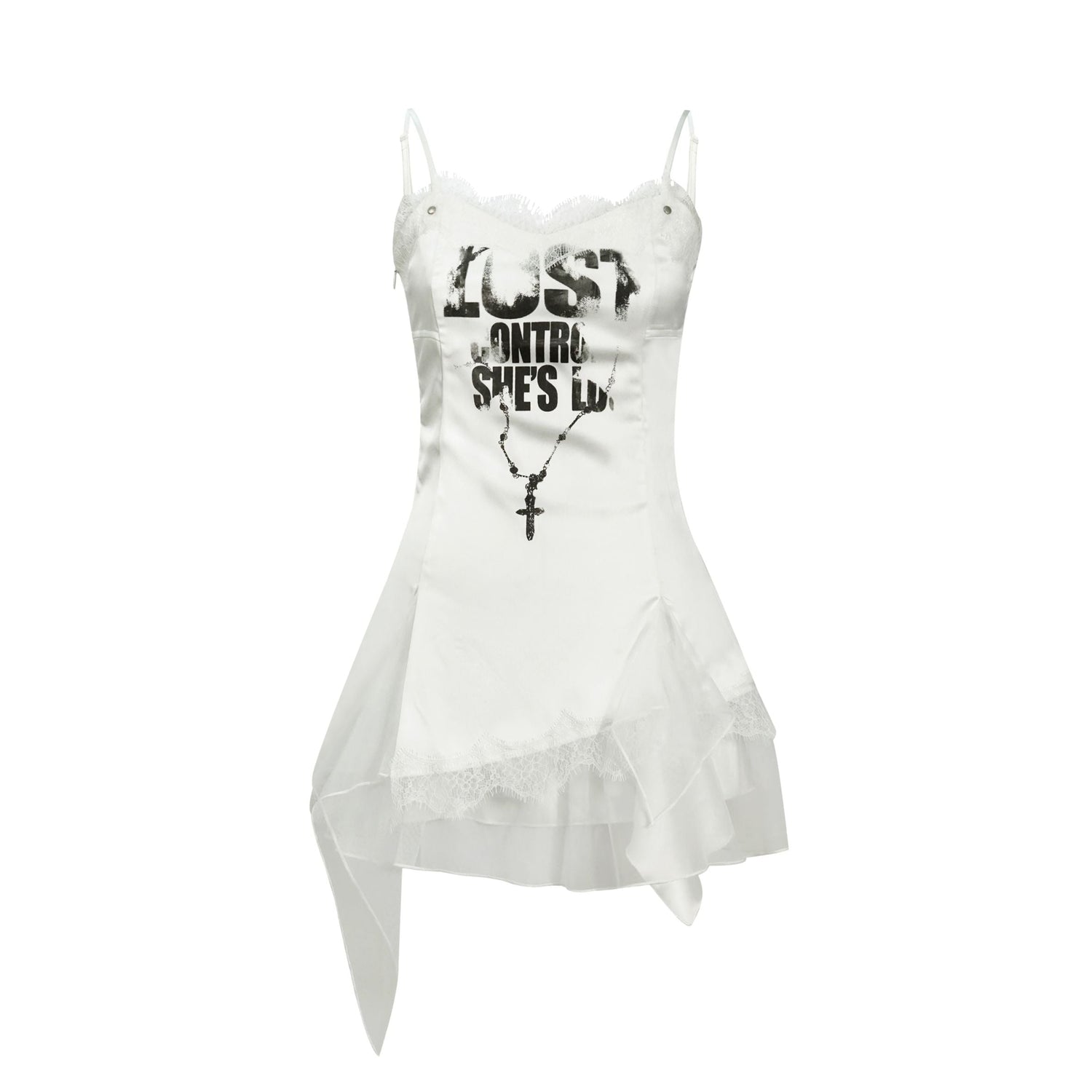 Update c Chain Print Satin Slip Dress
