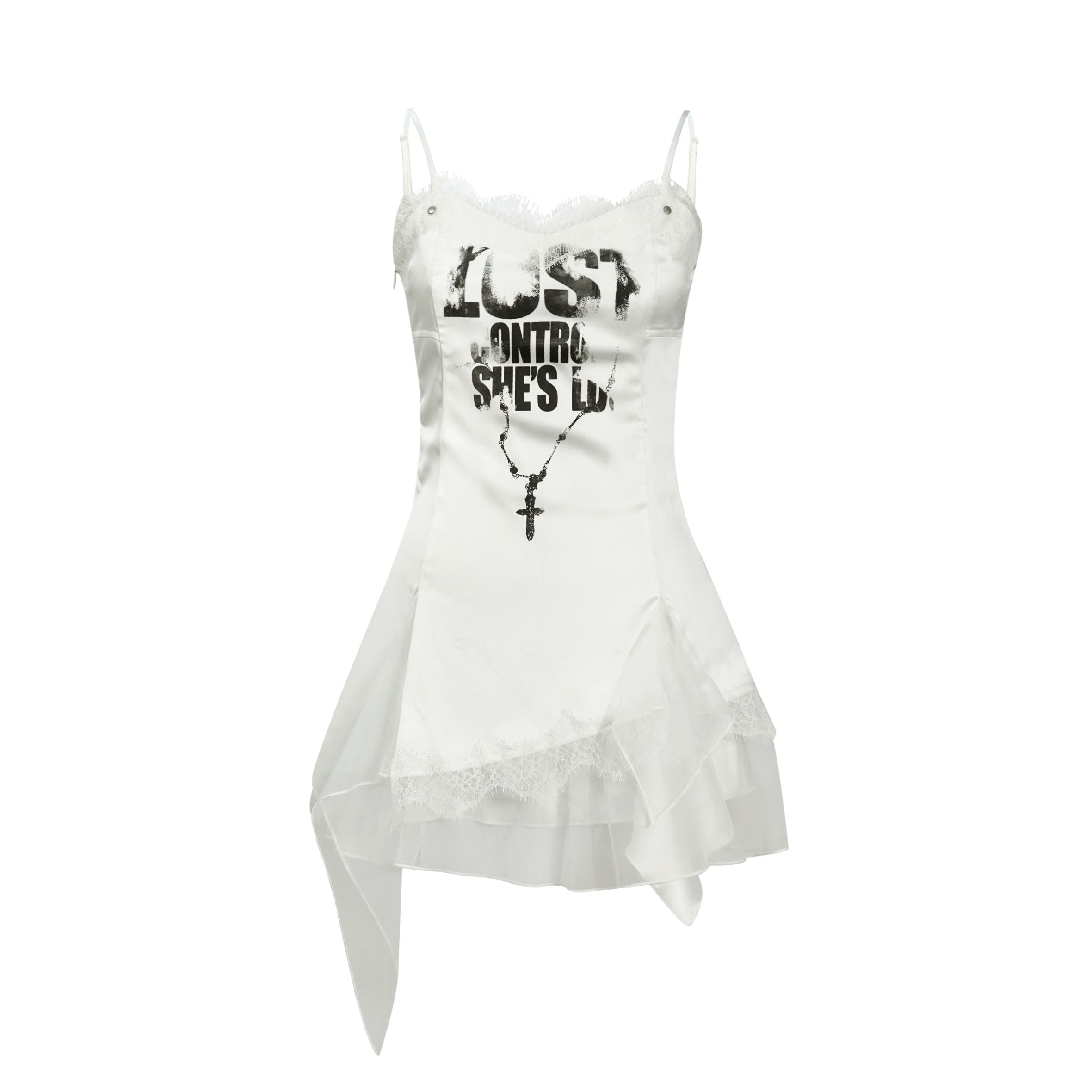 Update c Chain Print Satin Slip Dress