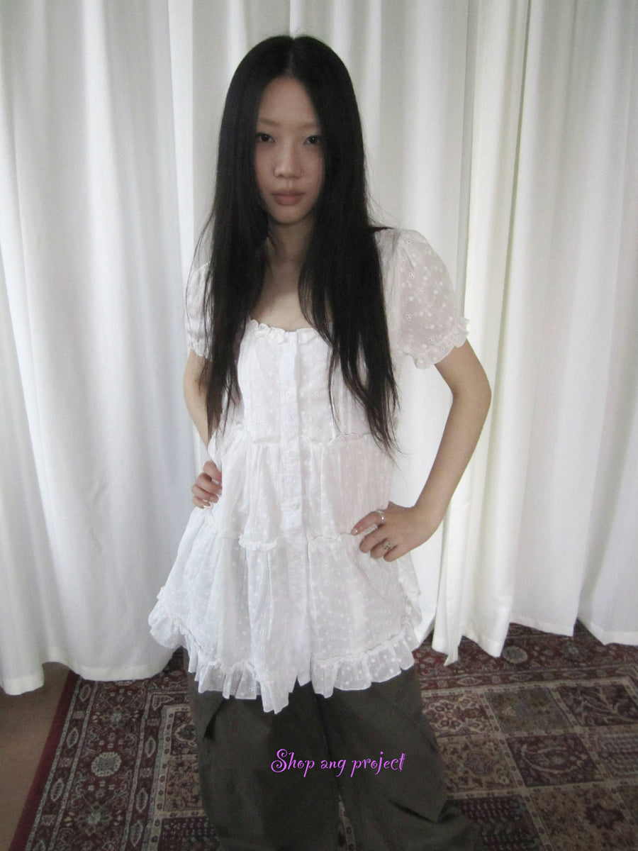 ang project Summer Ballet Sleeve Cotton Top