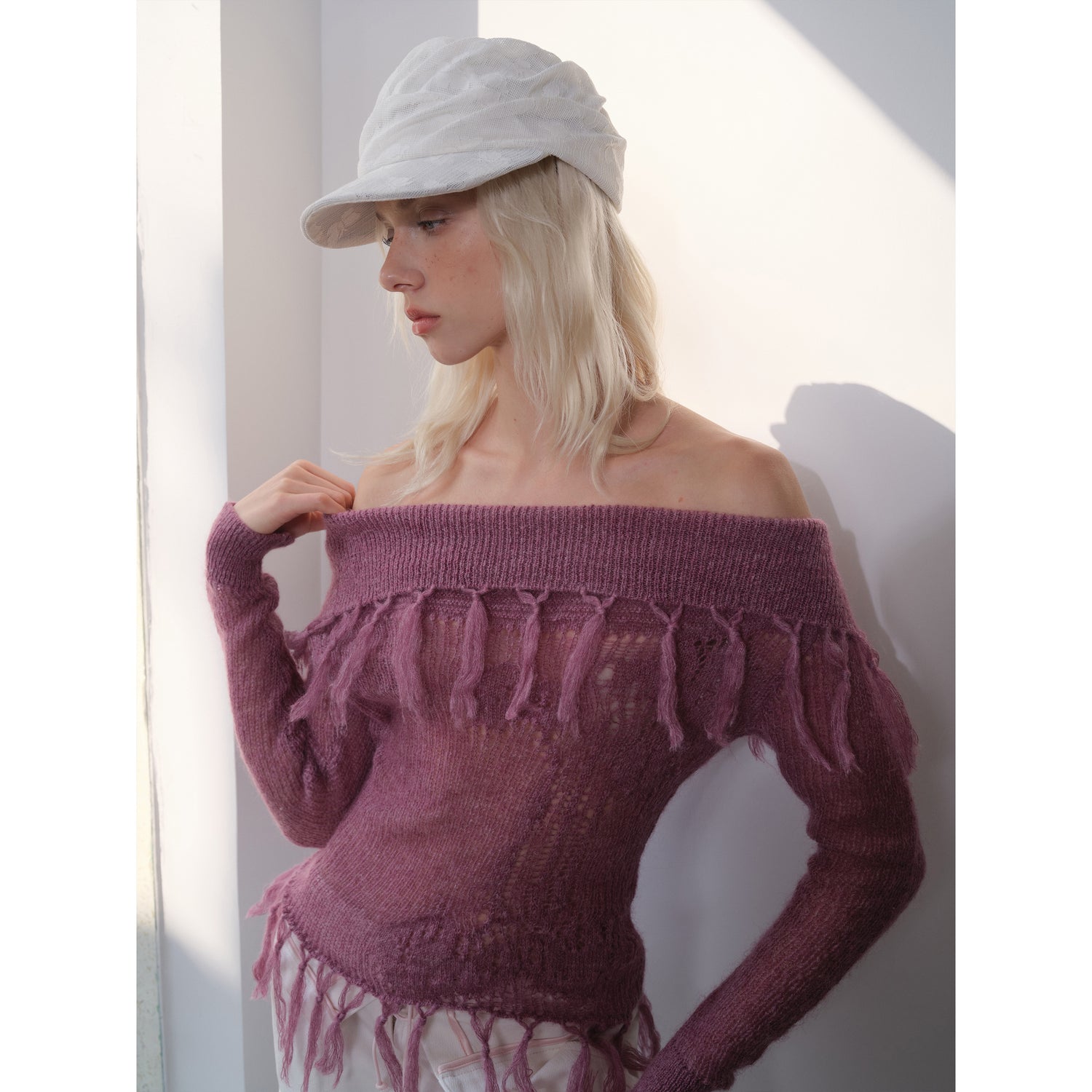 2th Desire Vintage Lace Twist Fold Newsboy Cap For Women