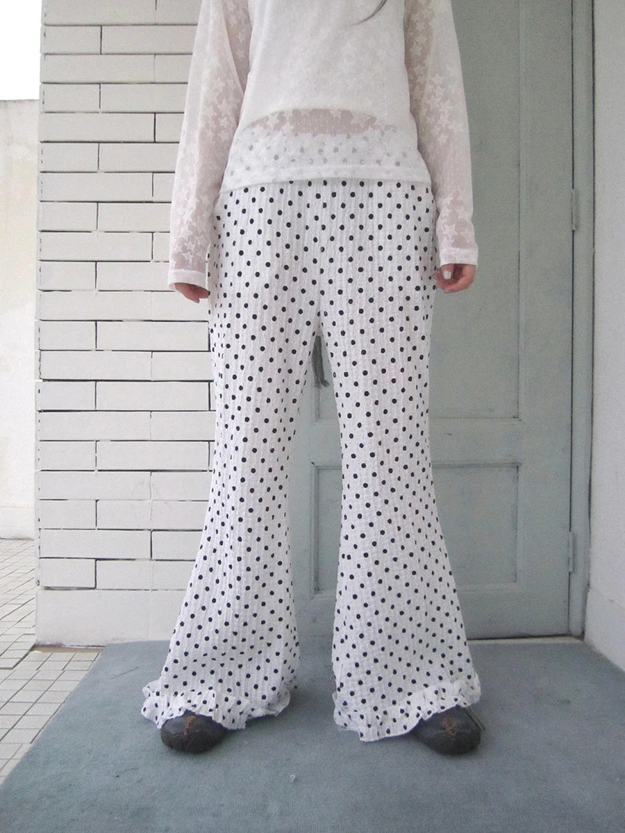 Retro Polka Dot High Waisted Flared Pants