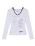 Achihara Starry Rain Hooded Tee V-Neck T-Shirt Long-Sleeve