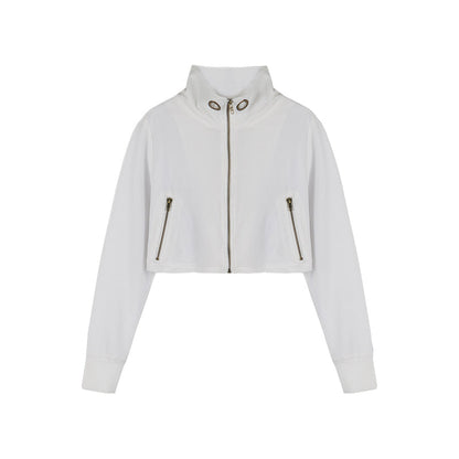 Achihara Sheer Mesh Long Sleeve Crop Sun Jacket