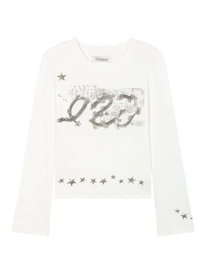 Gray Print Short Sleeve T-Shirt Unisex