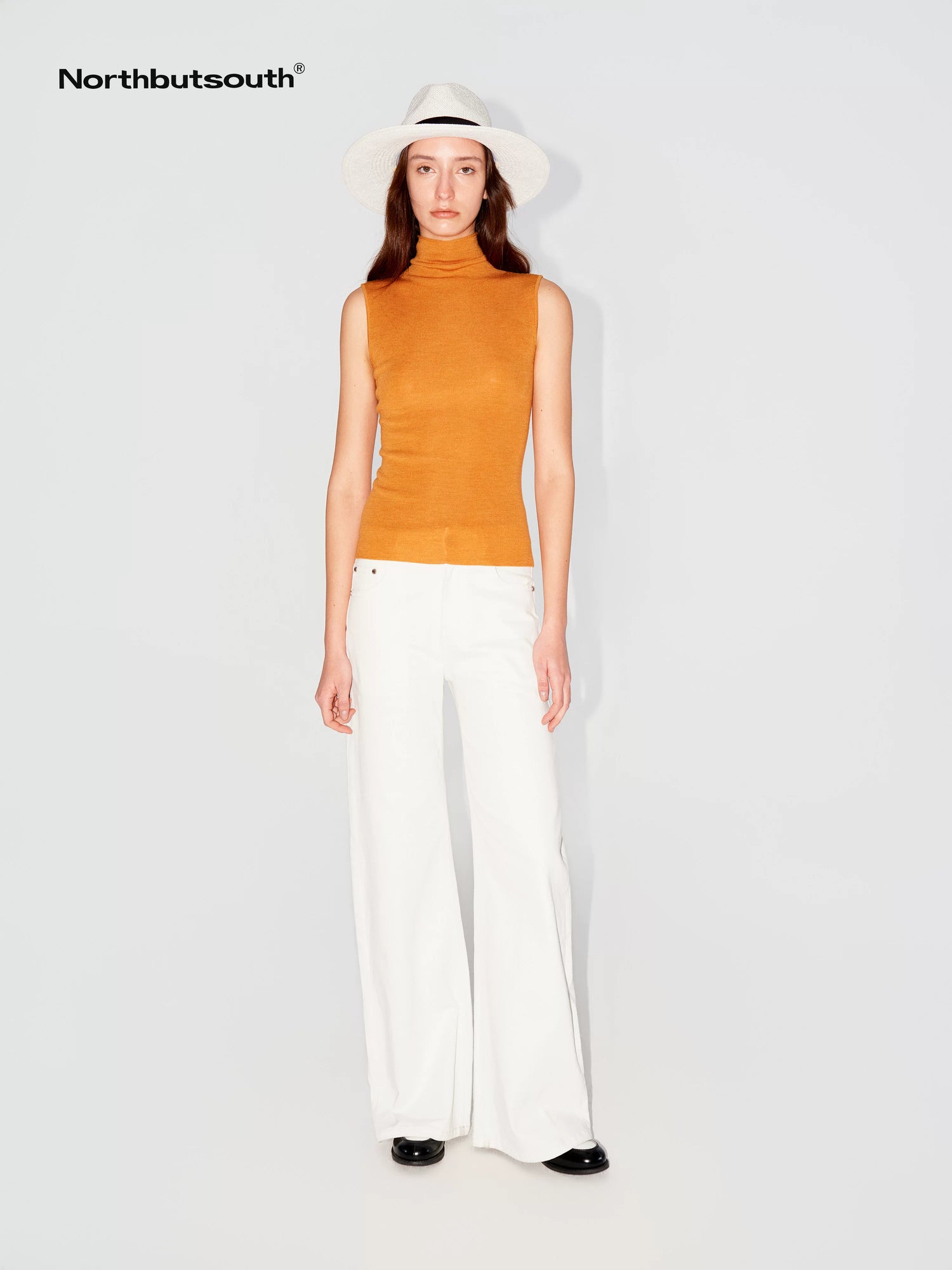 White Mid High Waist Micro Flare Stretch Women&