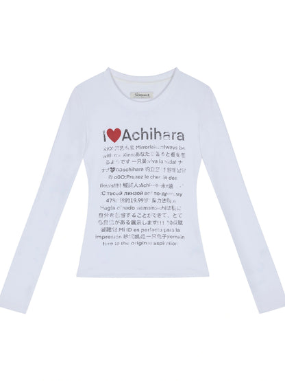 Spring Idiom Print Long Sleeve Tee