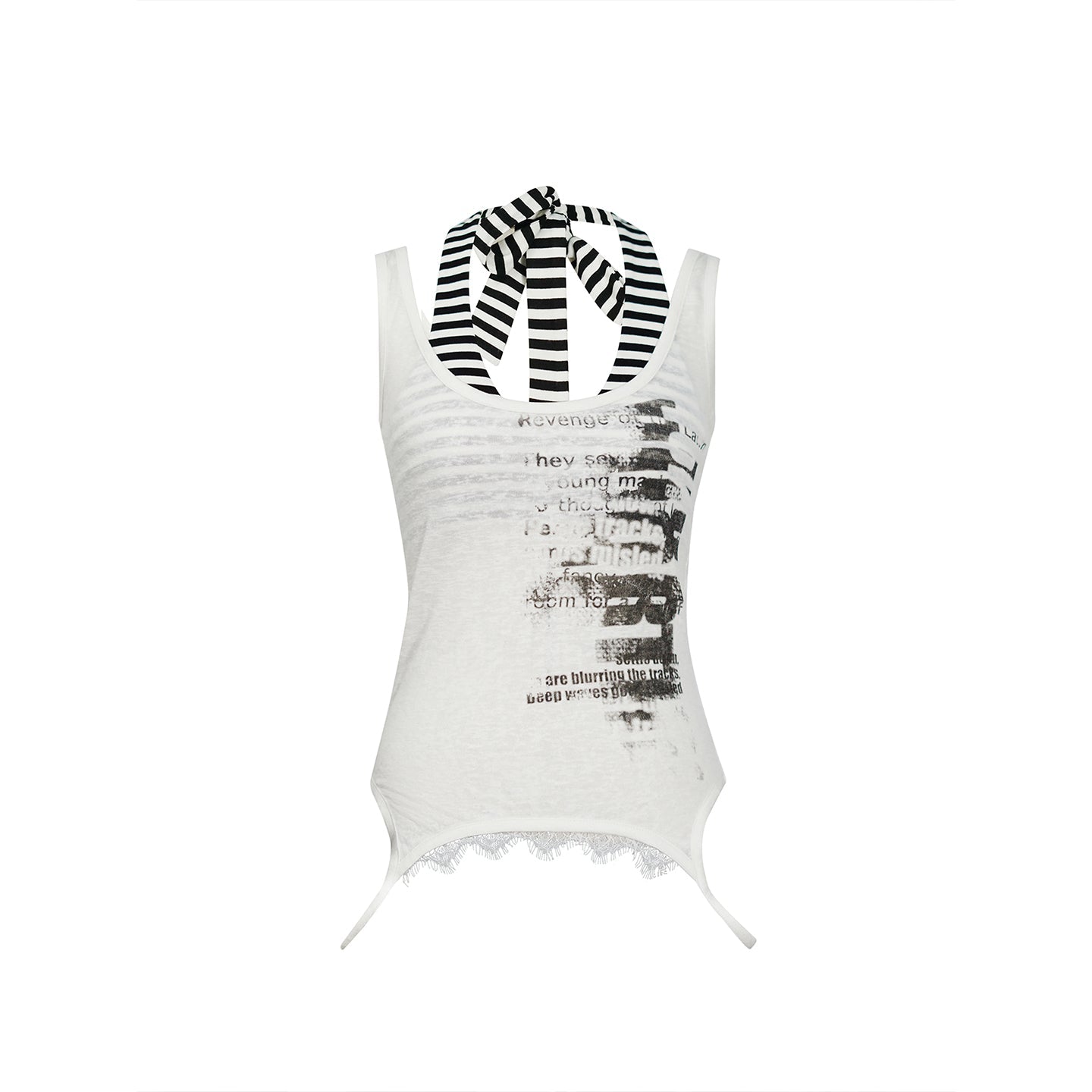 Update Cest Nous Two Way Graffiti Print Layered Bandeau Top