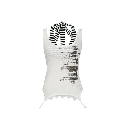 Update Cest Nous Two Way Graffiti Print Layered Bandeau Top