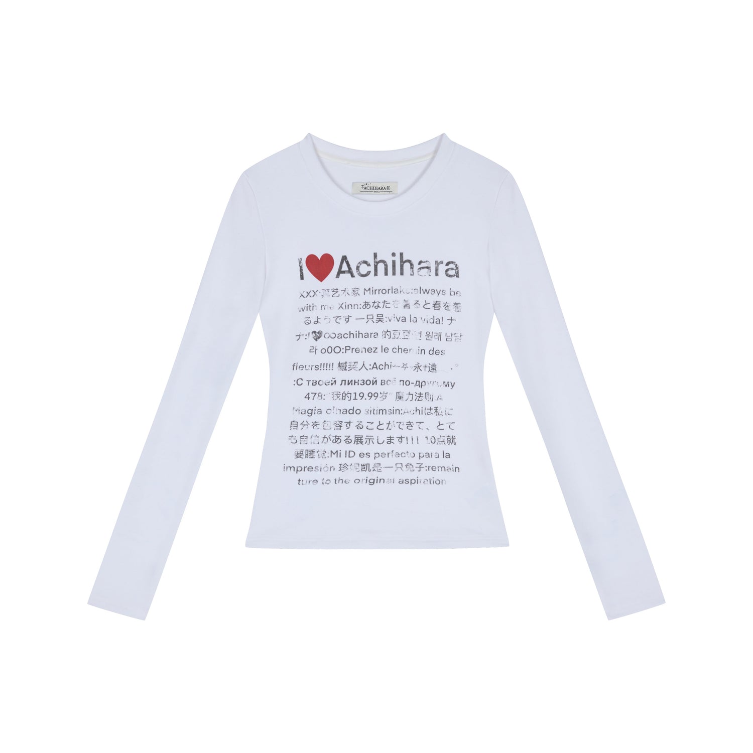 Achihara Spring Idiom Print Long Sleeve Tee