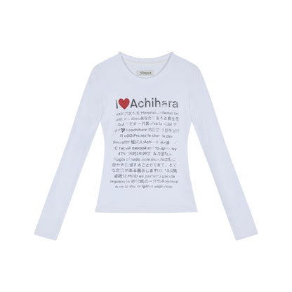 Achihara Spring Idiom Print Long Sleeve Tee