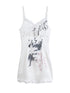 Punk Print Satin Slip Dress With Lace Trim