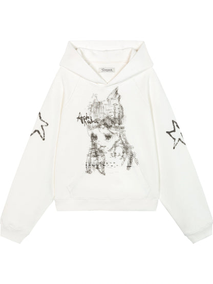Stars Me Hooded Jacket Women Spring Fall 2025 New Casual Outerwear