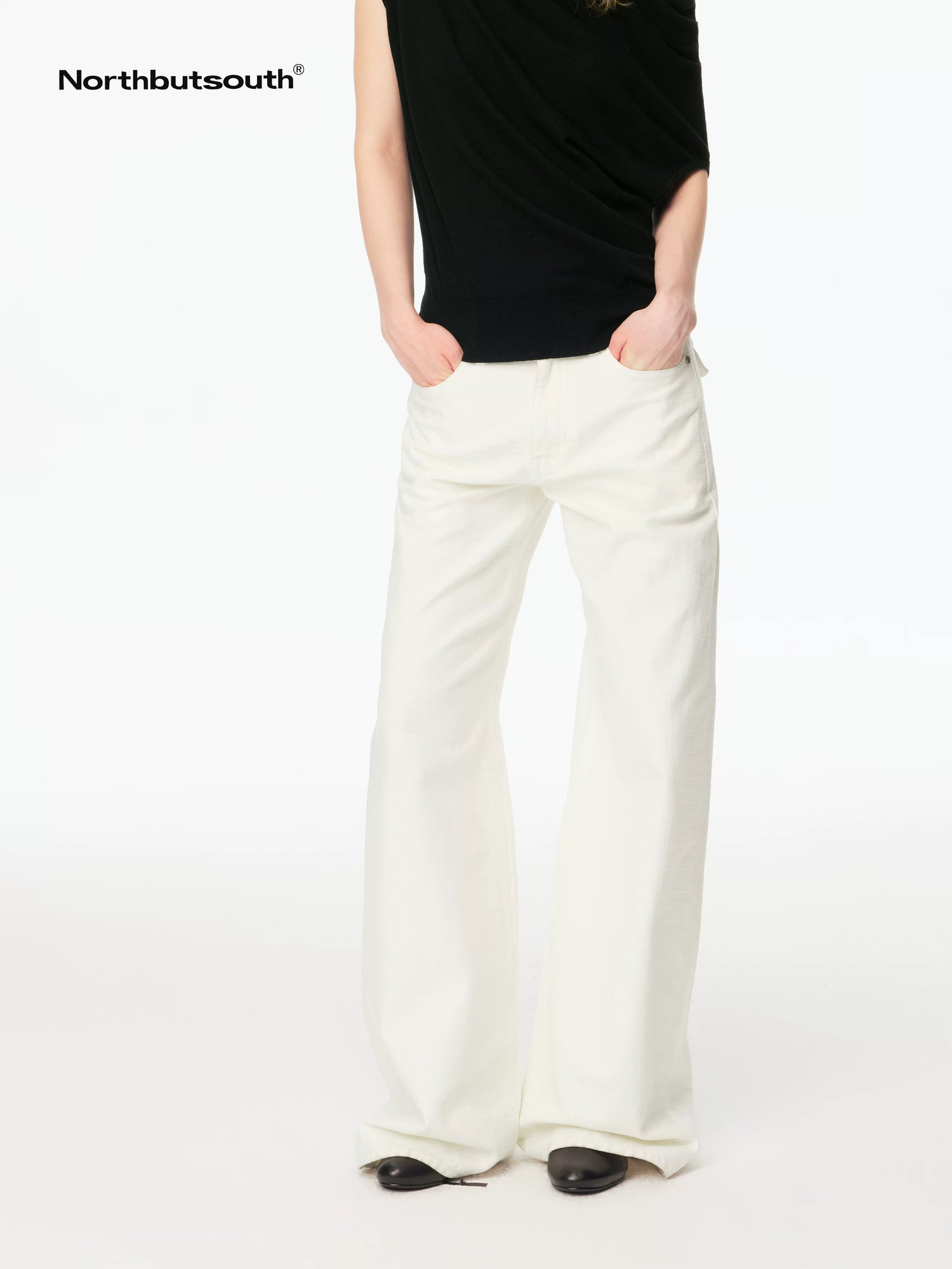 White Ribbed Paris Button Women&