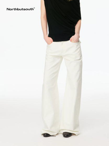 White Ribbed Paris Button Women&