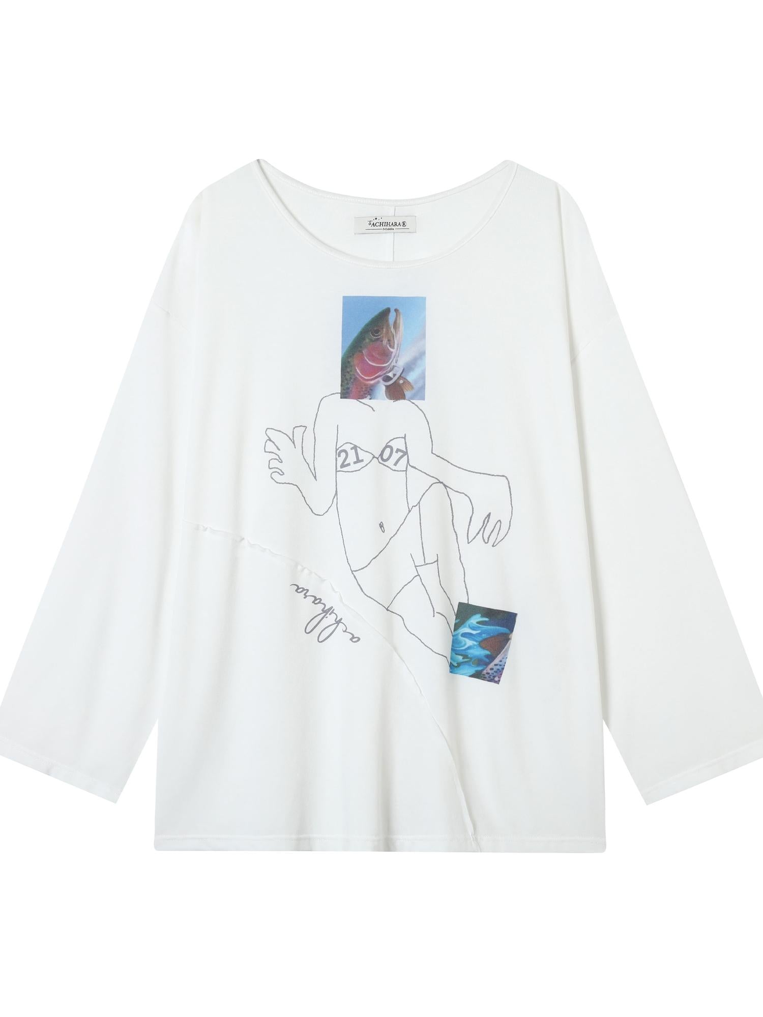 Achihara Relaxed Salted Fish Sunshield Loose Top