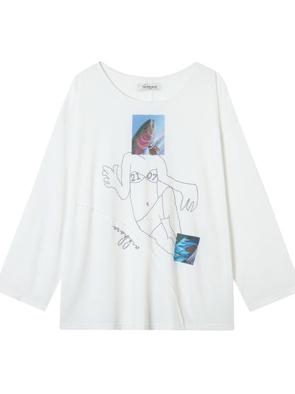 Achihara Relaxed Salted Fish Sunshield Loose Top