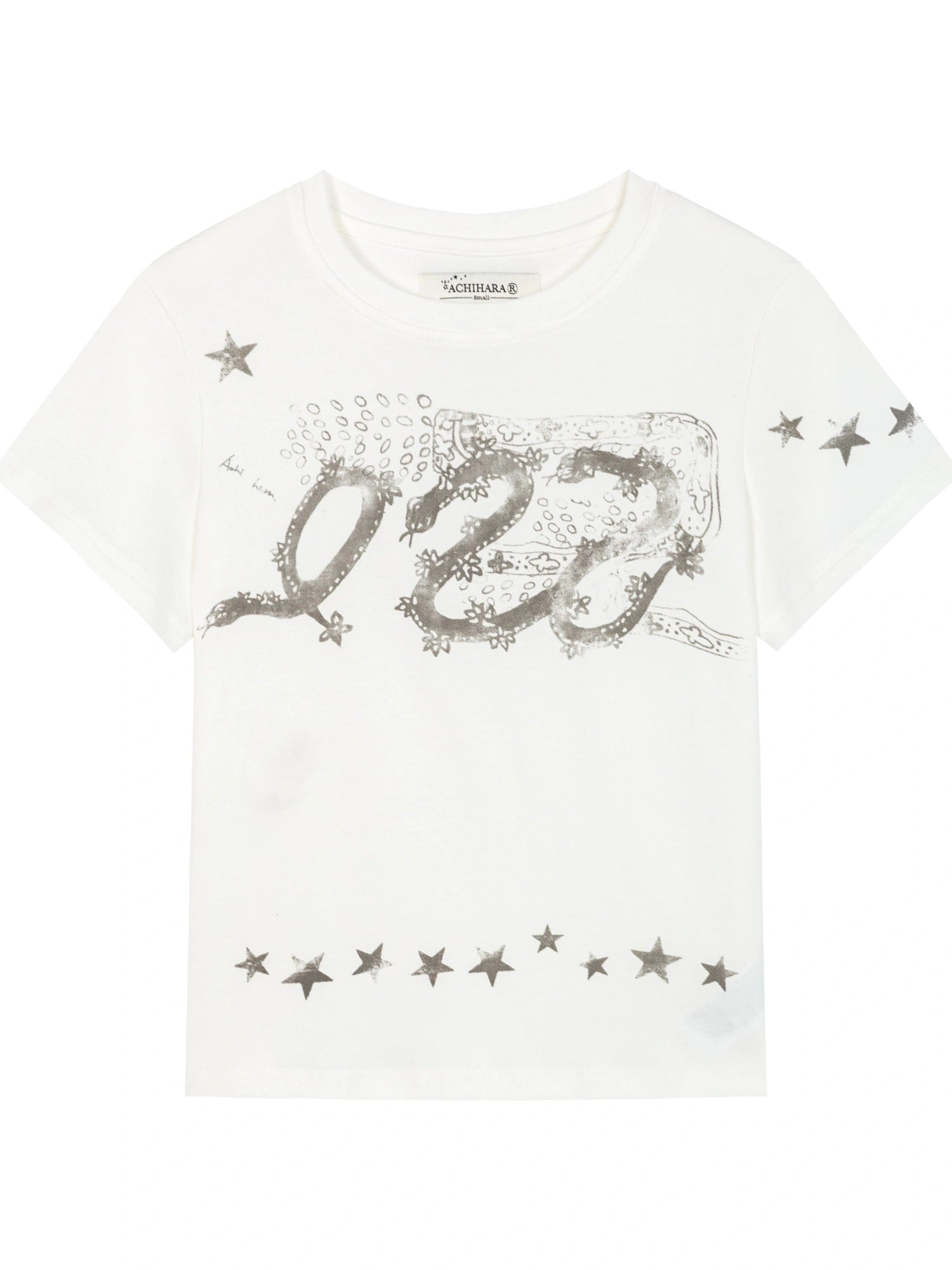 Gray Print Short Sleeve T-Shirt Unisex