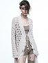 Celestial Mesh Knit Cardigan With Lotus Edge