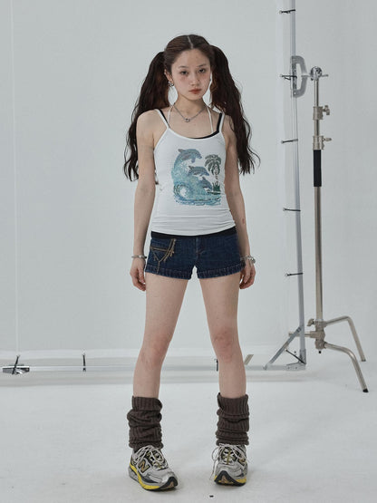 Achihara Sparkly Disco Summer Sleeveless T-Shirt &amp; Vest