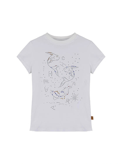 Tropical Fish Rhinestone Summer Tee &amp; Tank Top Set