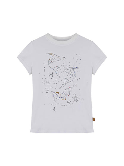 Achihara Tropical Fish Rhinestone Summer Tee &amp; Tank Top Set