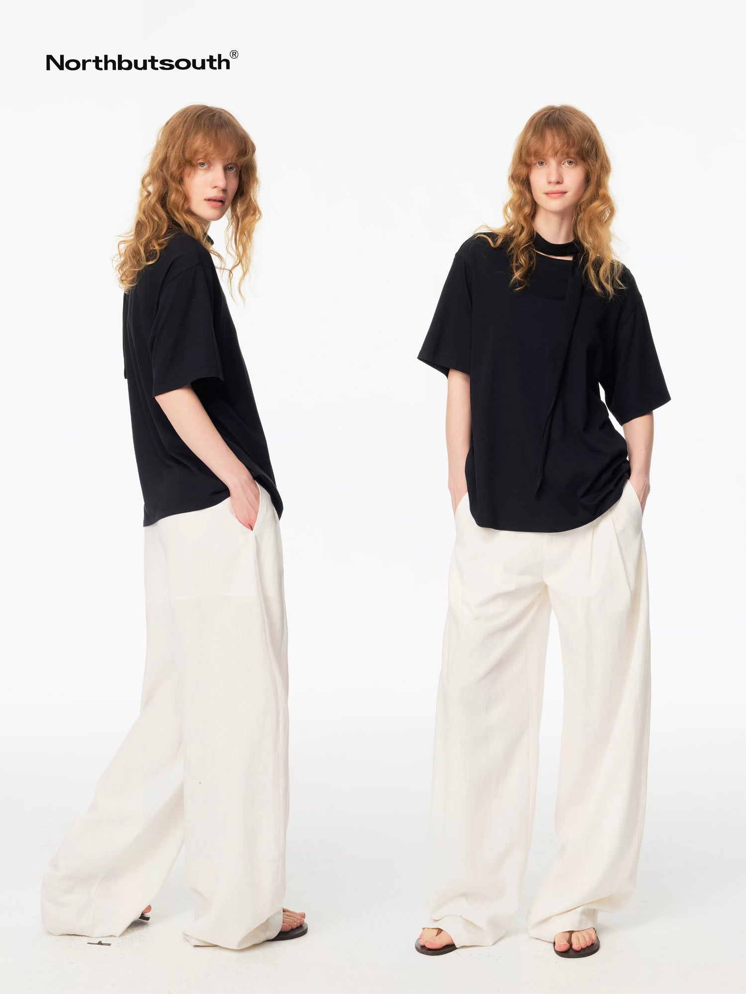 White Textured Cocoon Mid Low Waist Women&
