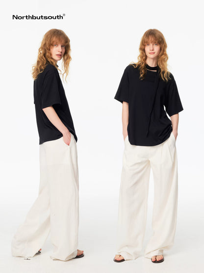 White Textured Cocoon Mid Low Waist Women&