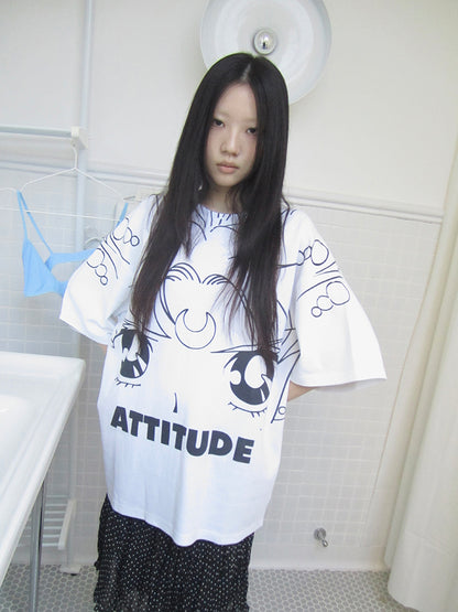 Updateang project Anime Graphic Summer Design Loose Fit Short Sleeve Tee Women