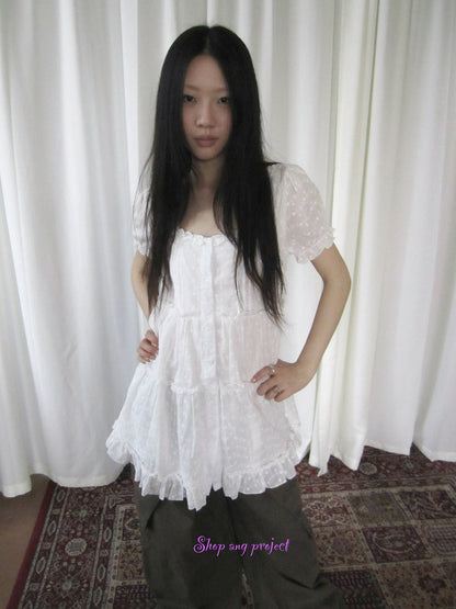 ang project Summer Ballet Sleeve Cotton Top