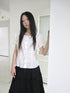 ang project Button Front Striped Shirt With Bow Tie And Fitted Waist