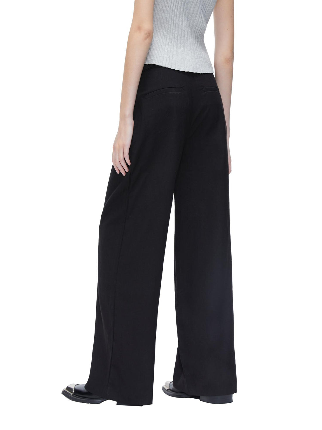 Wide Leg Trousers High Waisted Suit Pants With A Drape Effect 21