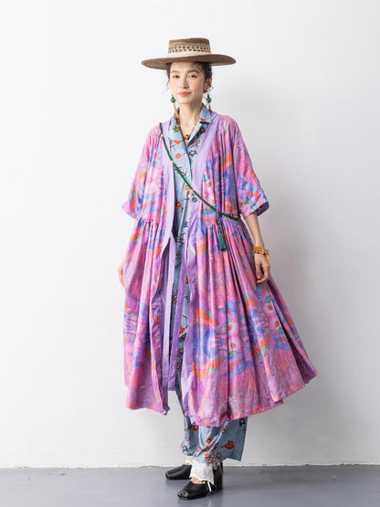 Sweet Mi Wilderness Catcher Reversible Lazy Robe Dress