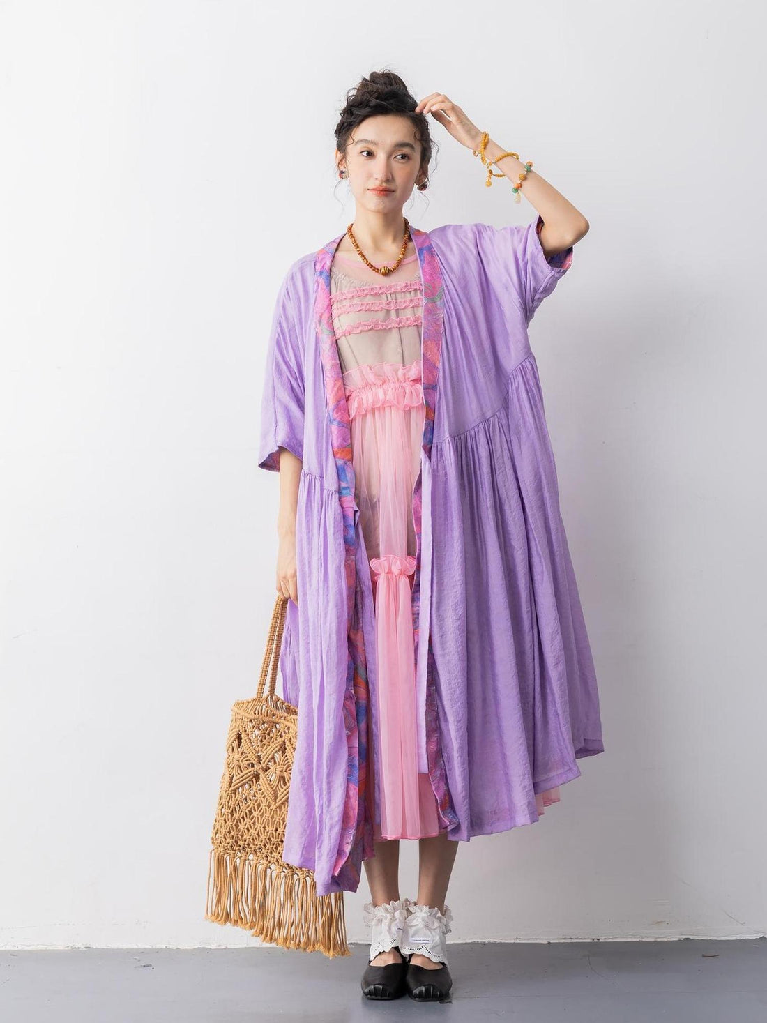 Sweet Mi Wilderness Catcher Reversible Lazy Robe Dress