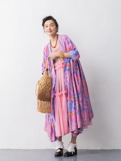 Sweet Mi Wilderness Catcher Reversible Lazy Robe Dress