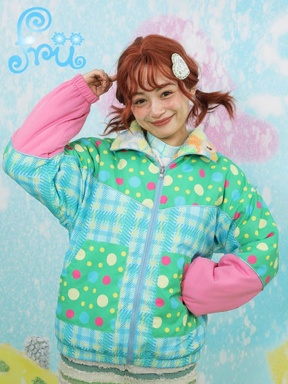 Winter Cartoon Print Cozy Reversible Lamb Velvet Sweater