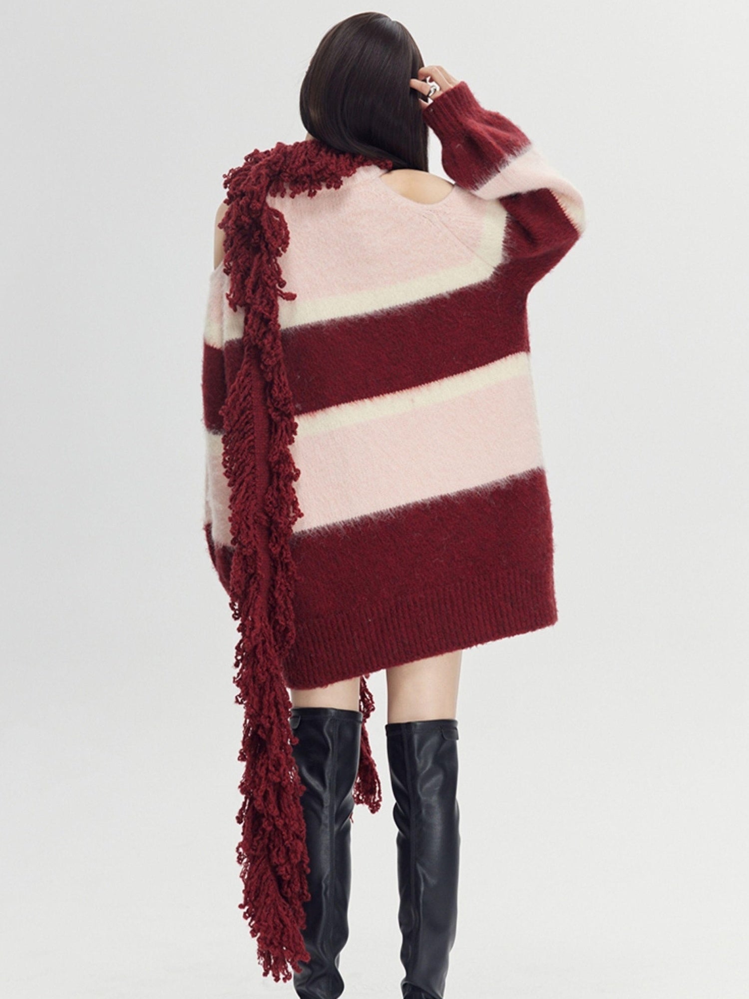DIDDI MODA Winter Fringe Warmth Knitted Scarf Wrap
