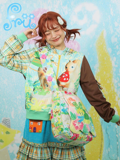 Frufru Gulu Winter Fun Print Quilted Kids Crossbody Bag