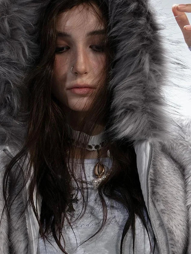 Winter Reversible Faux Fur Hooded Teddy Coat Jacket