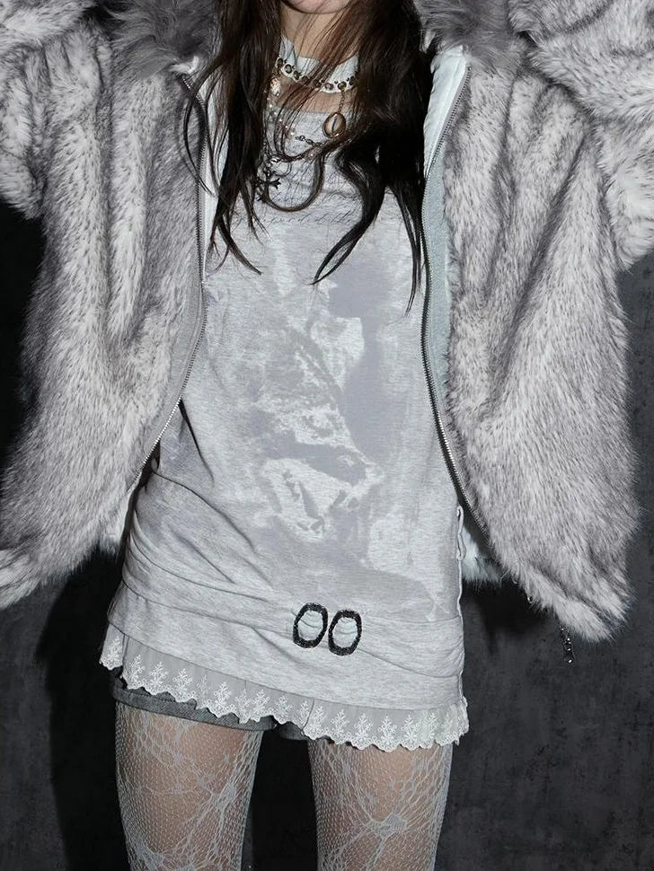 Winter Reversible Faux Fur Hooded Teddy Coat Jacket