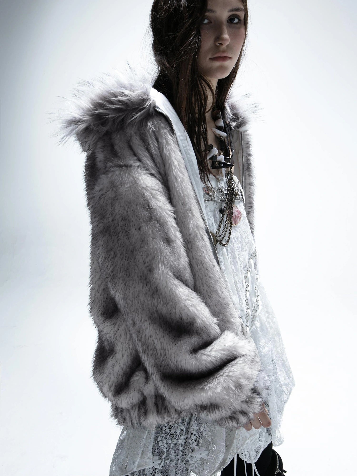 Winter Reversible Faux Fur Hooded Teddy Coat Jacket