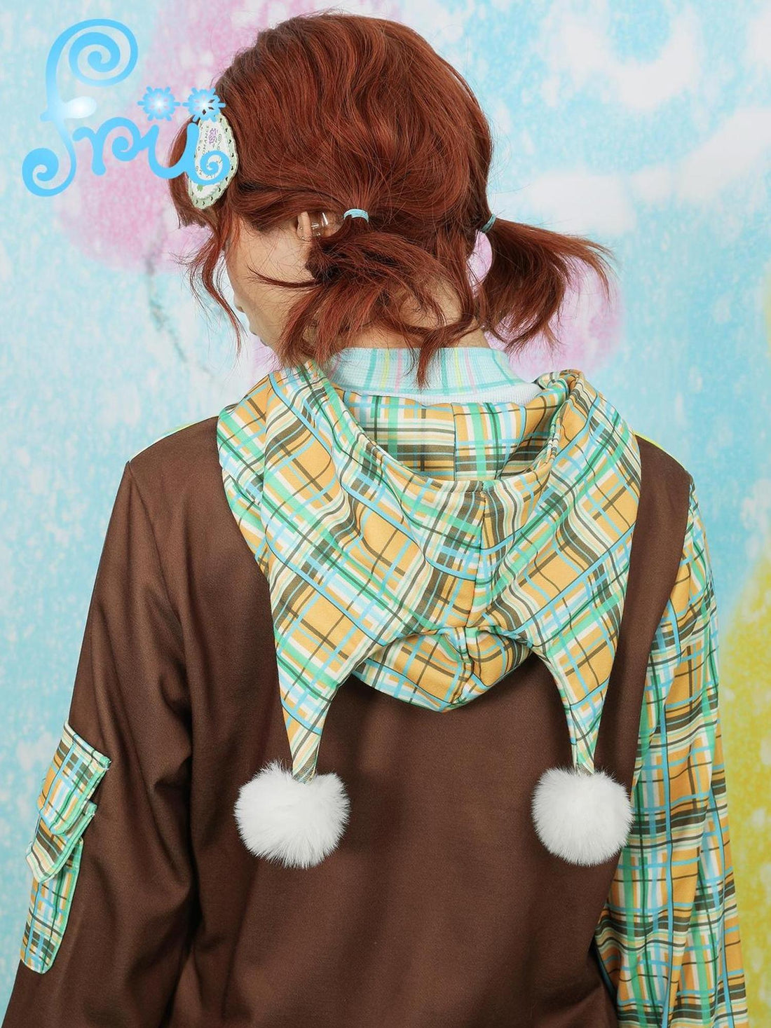 Frufru Gulu Winter Snow Print Hoodie Loose Fit Playful Kids Pullover