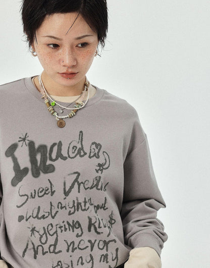 Achihara Wish Tee Loose Graphic Print Top For Luck And Style