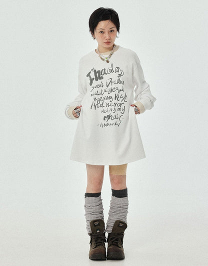 Achihara Wish Tee Loose Graphic Print Top For Luck And Style