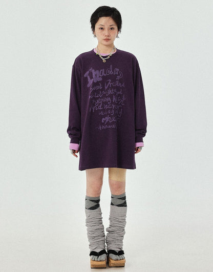 Achihara Wish Tee Loose Graphic Print Top For Luck And Style