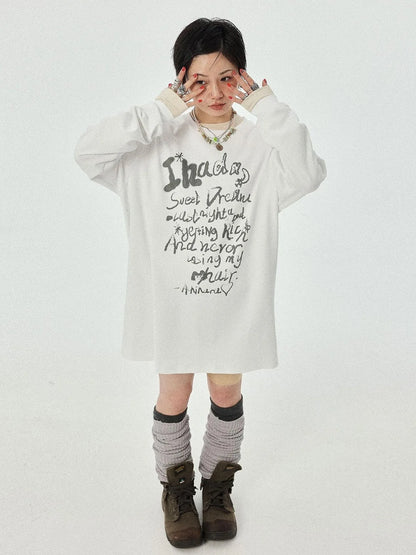 Wish Tee Loose Graphic Print Top For Luck And Style