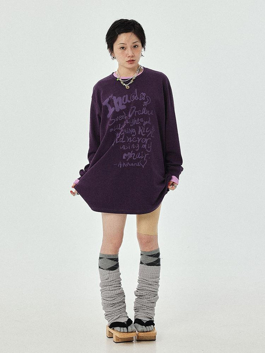Achihara Wish Tee Loose Graphic Print Top For Luck And Style