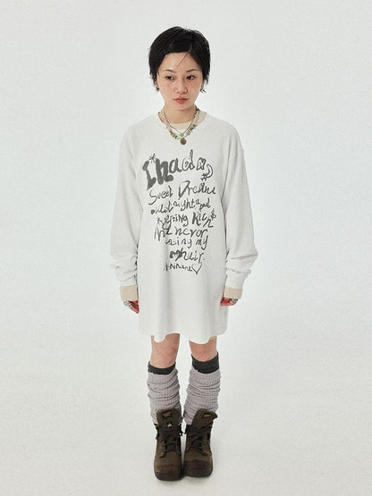 Achihara Wish Tee Loose Graphic Print Top For Luck And Style