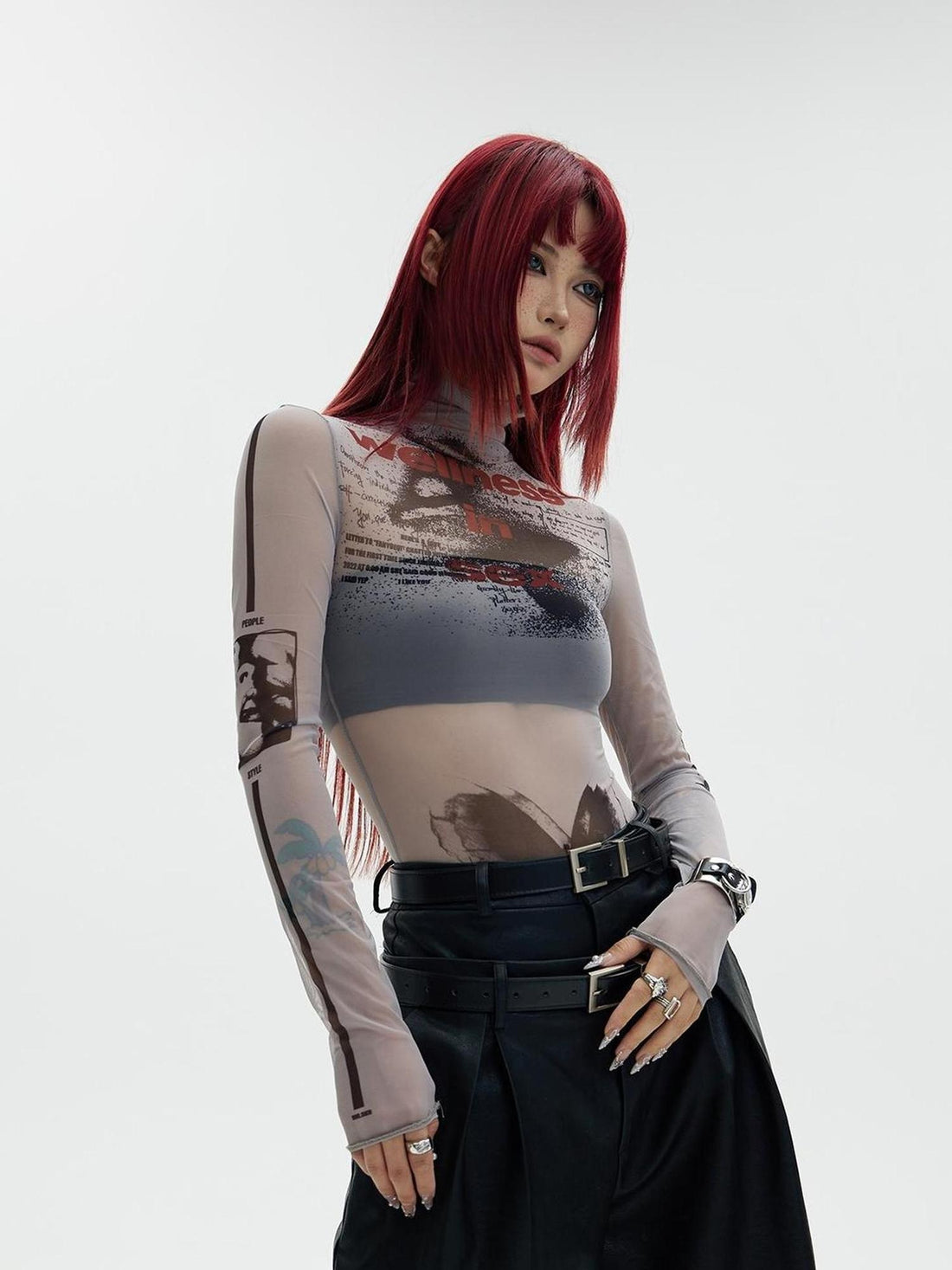 Peoplesense Women Slim Semi Transparent Long Sleeve Sun Protection T Shirt