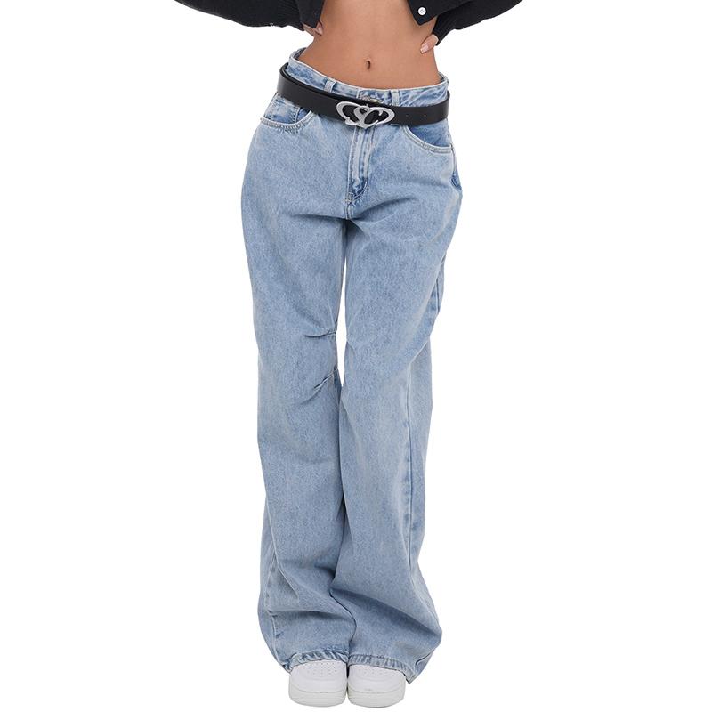 SweetChilling Women S High Waist Loose Straight Leg Jeans