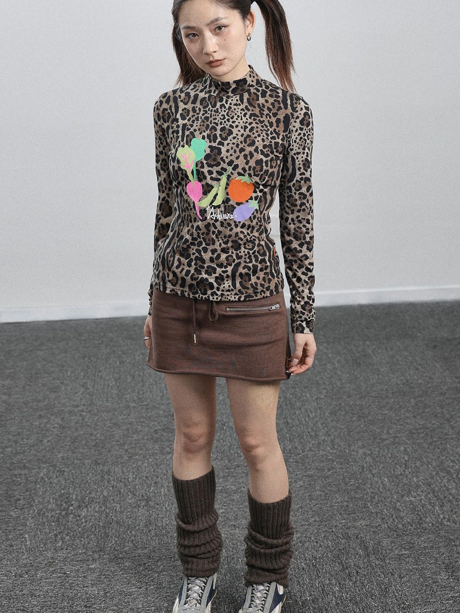 Achihara Women S Leopard Print Long Sleeve Tops